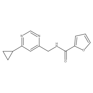 N-[(6-cyclopropylpyrimidin-4-yl)methyl]furan-2-carboxamide结构式