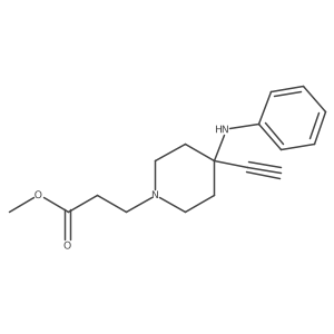 1-Piperidinepropanoic acid, 4-ethynyl-4-(phenylamino)-, methyl ester Structure