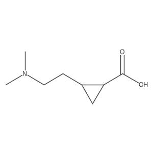 rac-(1R,2S)-2-[2-(dimethylamino)ethyl]cyclopropane-1-carboxylic acid结构式