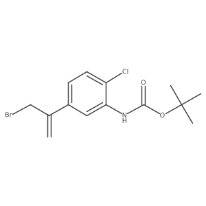 tert-butyl N-[5-(3-bromoprop-1-en-2-yl)-2-chlorophenyl]carbamate结构式