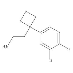 2-[1-(3-Chloro-4-fluorophenyl)cyclobutyl]ethan-1-amine结构式
