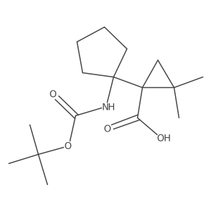 1-(1-{[(Tert-butoxy)carbonyl]amino}cyclopentyl)-2,2-dimethylcyclopropane-1-carboxylic acid Structure