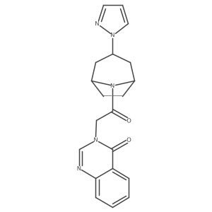 3-(2-((1R,5S)-3-(1H-pyrazol-1-yl)-8-azabicyclo[3.2.1]octan-8-yl)-2-oxoethyl)quinazolin-4(3H)-one结构式