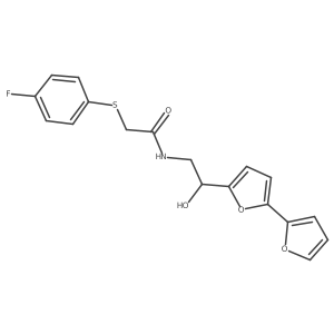 N-(2-{[2,2'-bifuran]-5-yl}-2-hydroxyethyl)-2-[(4-fluorophenyl)sulfanyl]acetamide结构式