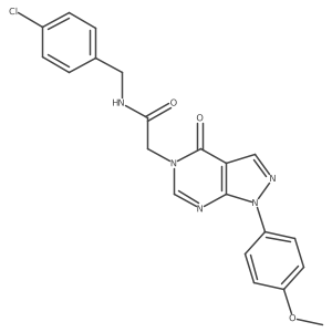 N-[(4-chlorophenyl)methyl]-2-[1-(4-methoxyphenyl)-4-oxo-1H,4H,5H-pyrazolo[3,4-d]pyrimidin-5-yl]acetamide结构式