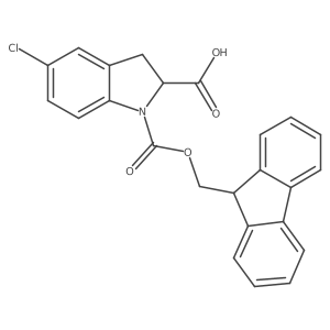 5-chloro-1-{[(9H-fluoren-9-yl)methoxy]carbonyl}-2,3-dihydro-1H-indole-2-carboxylic acid Structure