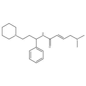 (E)-4-(Dimethylamino)-N-(1-phenyl-3-piperidin-1-ylpropyl)but-2-enamide结构式
