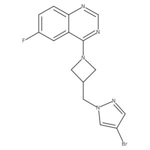 4-{3-[(4-bromo-1H-pyrazol-1-yl)methyl]azetidin-1-yl}-6-fluoroquinazoline Structure