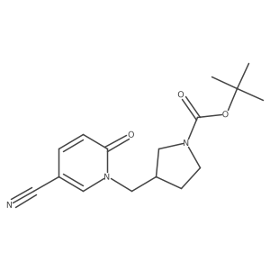 Tert-butyl 3-[(5-cyano-2-oxo-1,2-dihydropyridin-1-yl)methyl]pyrrolidine-1-carboxylate Structure