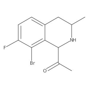 1-(8-Bromo-7-fluoro-3-methyl-1,2,3,4-tetrahydroisoquinolin-1-yl)ethanone结构式