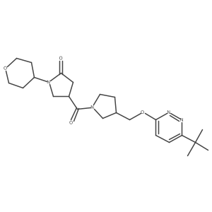 4-(3-{[(6-Tert-butylpyridazin-3-yl)oxy]methyl}pyrrolidine-1-carbonyl)-1-(oxan-4-yl)pyrrolidin-2-one结构式