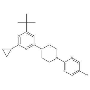 4-Tert-butyl-2-cyclopropyl-6-[4-(5-fluoropyrimidin-2-yl)piperazin-1-yl]pyrimidine Structure