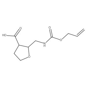 rac-(2R,3S)-2-({[(prop-2-en-1-yloxy)carbonyl]amino}methyl)oxolane-3-carboxylic acid Structure