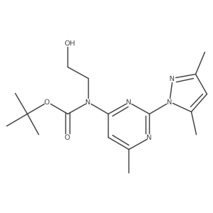 tert-butyl N-[2-(3,5-dimethyl-1H-pyrazol-1-yl)-6-methylpyrimidin-4-yl]-N-(2-hydroxyethyl)carbamate结构式
