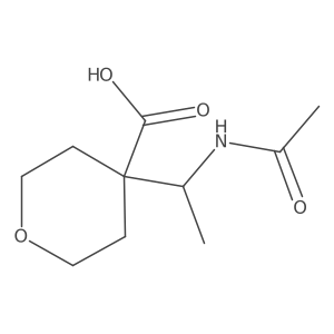4-(1-Acetamidoethyl)oxane-4-carboxylic acid结构式