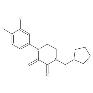 1-(3-Chloro-4-methylphenyl)-4-(cyclopentylmethyl)piperazine-2,3-dione结构式