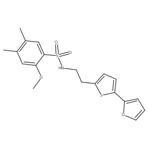 N-{2-[5-(furan-2-yl)thiophen-2-yl]ethyl}-2-methoxy-4,5-dimethylbenzene-1-sulfonamide Structure