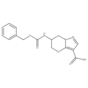 6-{[(benzyloxy)carbonyl]amino}-5H,6H,7H-pyrazolo[3,2-b][1,3]oxazine-3-carboxylic acid结构式