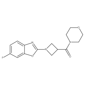 6-Fluoro-2-[3-(morpholine-4-carbonyl)azetidin-1-yl]-1,3-benzoxazole Structure
