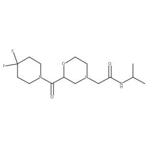2-[2-(4,4-difluoropiperidine-1-carbonyl)morpholin-4-yl]-N-(propan-2-yl)acetamide结构式
