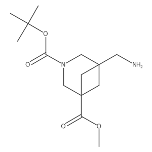 O3-tert-butyl O1-methyl 5-(aminomethyl)-3-azabicyclo[3.1.1]heptane-1,3-dicarboxylate结构式