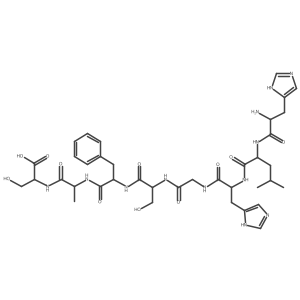 H-His-Leu-His-Gly-Ser-Phe-Ala-Ser-OH Structure