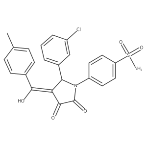 4-(2-(3-chlorophenyl)-4-hydroxy-3-(4-methylbenzoyl)-5-oxo-2,5-dihydro-1H-pyrrol-1-yl)benzenesulfonamide结构式