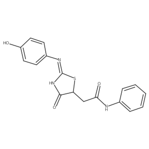 2-{(2E)-2-[(4-hydroxyphenyl)imino]-4-oxo-1,3-thiazolidin-5-yl}-N-phenylacetamide Structure