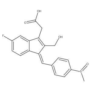1H-Indene-3-acetic acid, 5-fluoro-2-(hydroxymethyl)-1-((4-(methylsulfinyl)phenyl)methylene)- Structure
