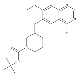 4-Chloro-7-methoxy-6-[1-(tert-butoxycarbonyl)piperidin-3-yloxy]quinazoline Structure