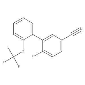 3-Cyano-6-fluoro-2'-(trifluoromethoxy)biphenyl Structure
