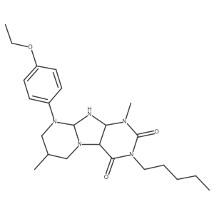 9-(4-ethoxyphenyl)-1,7-dimethyl-3-pentyl-6,7,8,9a,10,10a-hexahydro-4aH-purino[7,8-a]pyrimidine-2,4-dione Structure