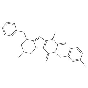 9-benzyl-3-(3-chlorobenzyl)-1,7-dimethyl-6,7,8,9-tetrahydropyrimido[2,1-f]purine-2,4(1H,3H)-dione Structure