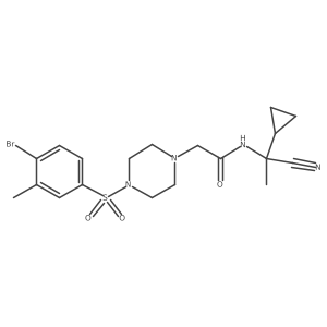2-[4-(4-bromo-3-methylbenzenesulfonyl)piperazin-1-yl]-N-(1-cyano-1-cyclopropylethyl)acetamide Structure