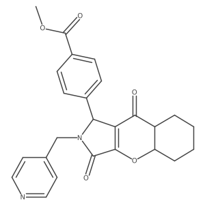 methyl 4-[3,9-dioxo-2-(pyridin-4-ylmethyl)-4a,5,6,7,8,8a-hexahydro-1H-chromeno[2,3-c]pyrrol-1-yl]benzoate结构式
