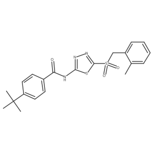 4-tert-butyl-N-[(2E)-5-[(2-methylbenzyl)sulfonyl]-1,3,4-thiadiazol-2(3H)-ylidene]benzamide结构式