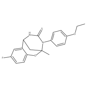 3-(4-ethoxyphenyl)-8-fluoro-2-methyl-5,6-dihydro-2H-2,6-methanobenzo[g][1,3,5]oxadiazocine-4(3H)-thione结构式