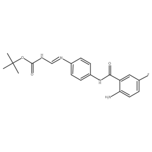 [[4-[(2-Amino-5-fluorobenzoyl)amino]phenyl]iminomethyl]carbamic acid 1,1-dimethylethyl ester Structure