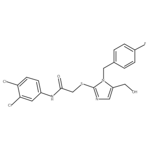 N-(3,4-dichlorophenyl)-2-((1-(4-fluorobenzyl)-5-(hydroxymethyl)-1H-imidazol-2-yl)thio)acetamide Structure