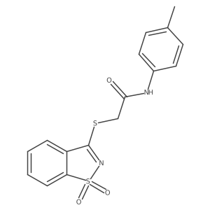 2-((1,1-dioxidobenzo[d]isothiazol-3-yl)thio)-N-(p-tolyl)acetamide Structure