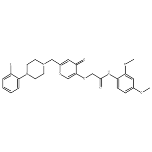 N-(2,4-dimethoxyphenyl)-2-((6-((4-(2-fluorophenyl)piperazin-1-yl)methyl)-4-oxo-4H-pyran-3-yl)oxy)acetamide结构式