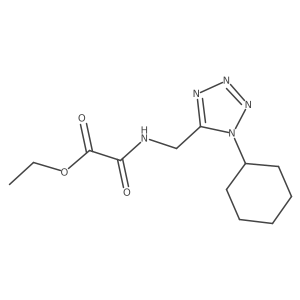 ethyl 2-(((1-cyclohexyl-1H-tetrazol-5-yl)methyl)amino)-2-oxoacetate结构式