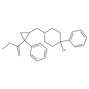 (-)-Methyl(1S,2R)-2-[(4-Hydroxy-4-phenylpiperidin-1-yl)-methyl]-1-phenylcyclopropanecarboxylate结构式