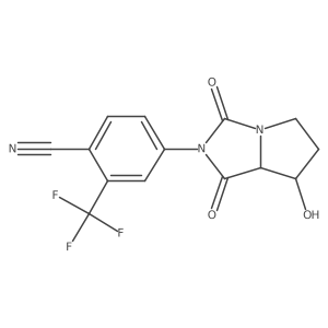 4-[(7R,7aS)-Tetrahydro-7-hydroxy-1,3-dioxo-1H-pyrrolo[1,2-c]imidazol-2(3H)-yl]-2-(trifluoromethyl)benzonitrile Structure