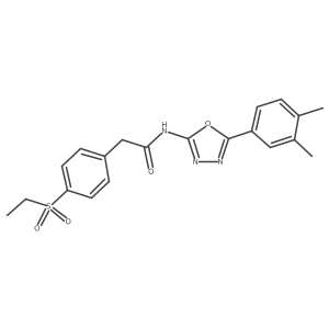 N-(5-(3,4-dimethylphenyl)-1,3,4-oxadiazol-2-yl)-2-(4-(ethylsulfonyl)phenyl)acetamide结构式