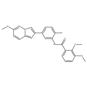 N-(2-fluoro-5-(6-methoxyimidazo[1,2-b]pyridazin-2-yl)phenyl)-2,3-dimethoxybenzamide结构式