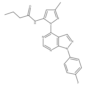 N-{1-[1-(4-fluorophenyl)-1H-pyrazolo[3,4-d]pyrimidin-4-yl]-3-methyl-1H-pyrazol-5-yl}butanamide Structure