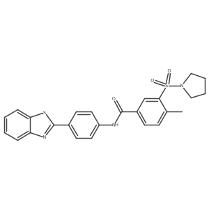 N-[4-(1,3-benzothiazol-2-yl)phenyl]-4-methyl-3-(pyrrolidin-1-ylsulfonyl)benzamide Structure