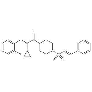 N-cyclopropyl-N-[(2-fluorophenyl)methyl]-1-(2-phenylethenesulfonyl)piperidine-4-carboxamide结构式