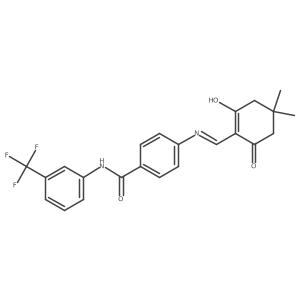 4-[[(4,4-Dimethyl-2,6-dioxocyclohexylidene)methyl]amino]-N-[3-(trifluoromethyl)phenyl]benzamide Structure